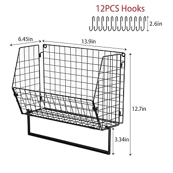 Amazon｜X-cosrack 壁掛けメタルワイヤーバスケット タオル